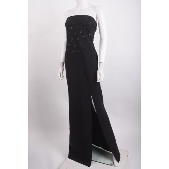 Chiara Boni Womans Evening Gown Dress Long Sz 8 Black Sparkle Strapless NWT - Picture 4 of 6